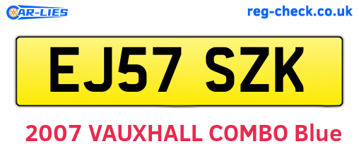 EJ57SZK are the vehicle registration plates.