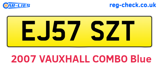 EJ57SZT are the vehicle registration plates.