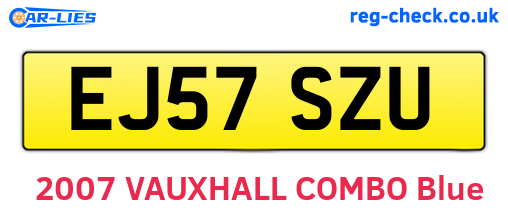 EJ57SZU are the vehicle registration plates.
