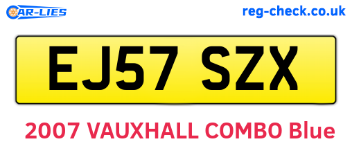 EJ57SZX are the vehicle registration plates.