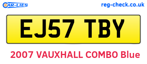 EJ57TBY are the vehicle registration plates.