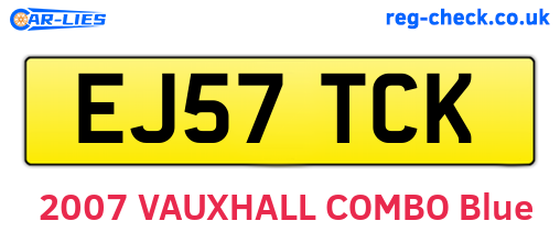 EJ57TCK are the vehicle registration plates.
