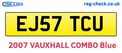 EJ57TCU are the vehicle registration plates.