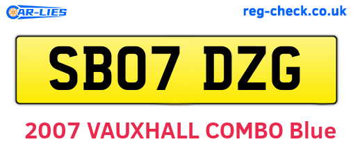 SB07DZG are the vehicle registration plates.