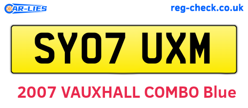 SY07UXM are the vehicle registration plates.