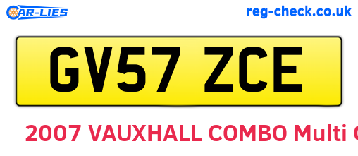 GV57ZCE are the vehicle registration plates.