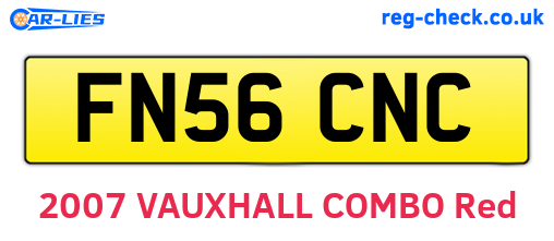 FN56CNC are the vehicle registration plates.