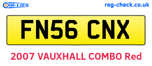 FN56CNX are the vehicle registration plates.