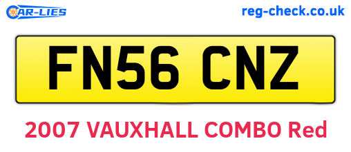 FN56CNZ are the vehicle registration plates.