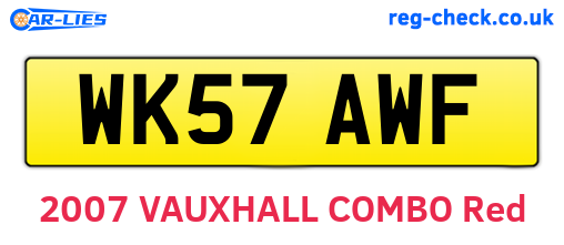 WK57AWF are the vehicle registration plates.