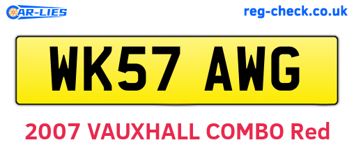 WK57AWG are the vehicle registration plates.