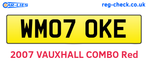 WM07OKE are the vehicle registration plates.