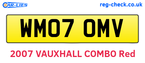 WM07OMV are the vehicle registration plates.
