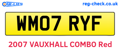 WM07RYF are the vehicle registration plates.