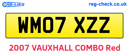 WM07XZZ are the vehicle registration plates.