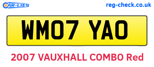 WM07YAO are the vehicle registration plates.