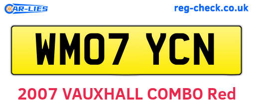 WM07YCN are the vehicle registration plates.
