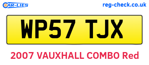 WP57TJX are the vehicle registration plates.