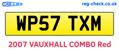 WP57TXM are the vehicle registration plates.
