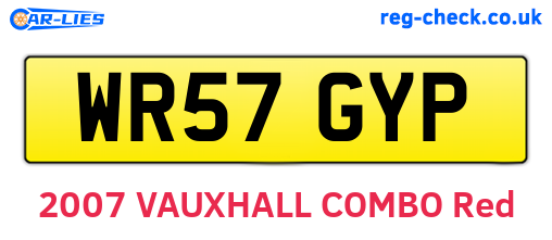 WR57GYP are the vehicle registration plates.