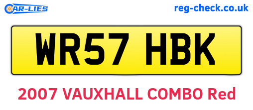 WR57HBK are the vehicle registration plates.