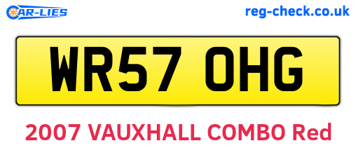 WR57OHG are the vehicle registration plates.