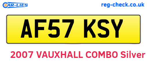AF57KSY are the vehicle registration plates.