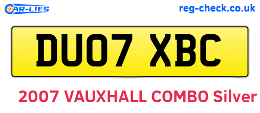 DU07XBC are the vehicle registration plates.