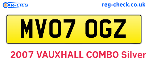 MV07OGZ are the vehicle registration plates.