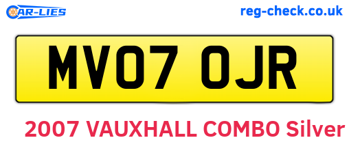 MV07OJR are the vehicle registration plates.