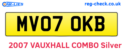MV07OKB are the vehicle registration plates.