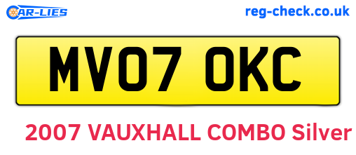 MV07OKC are the vehicle registration plates.