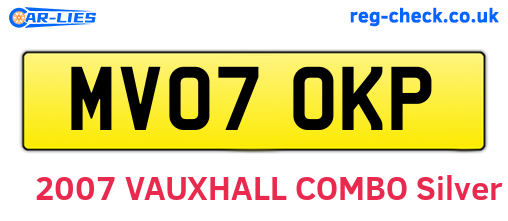 MV07OKP are the vehicle registration plates.