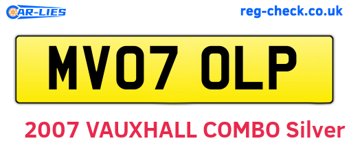 MV07OLP are the vehicle registration plates.