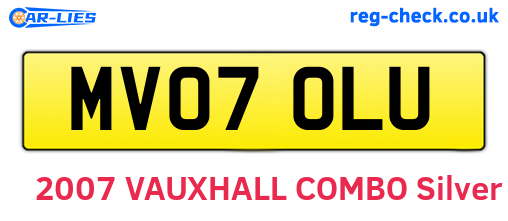 MV07OLU are the vehicle registration plates.