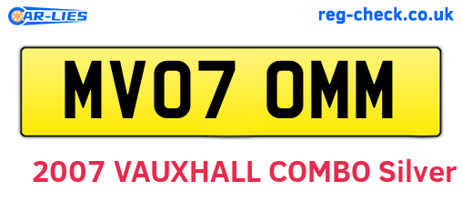 MV07OMM are the vehicle registration plates.