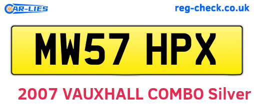 MW57HPX are the vehicle registration plates.