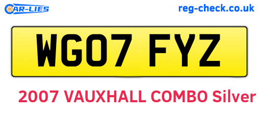 WG07FYZ are the vehicle registration plates.