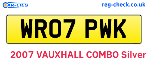 WR07PWK are the vehicle registration plates.