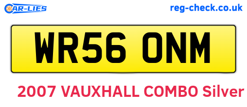 WR56ONM are the vehicle registration plates.