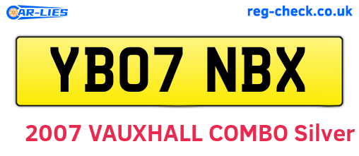 YB07NBX are the vehicle registration plates.