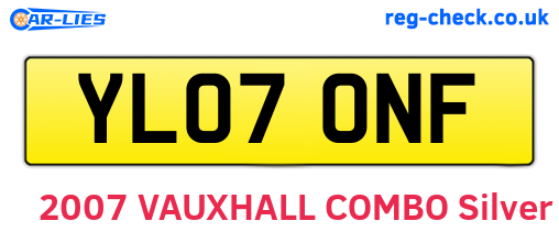 YL07ONF are the vehicle registration plates.