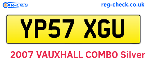 YP57XGU are the vehicle registration plates.