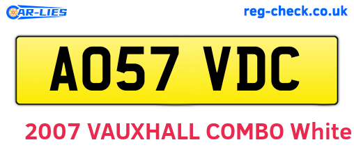AO57VDC are the vehicle registration plates.
