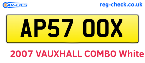 AP57OOX are the vehicle registration plates.