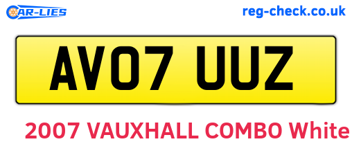 AV07UUZ are the vehicle registration plates.