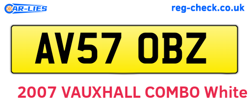 AV57OBZ are the vehicle registration plates.