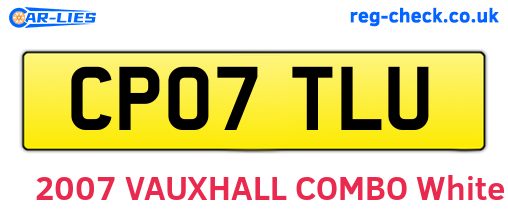 CP07TLU are the vehicle registration plates.