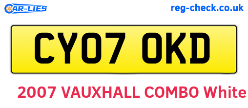 CY07OKD are the vehicle registration plates.