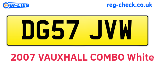 DG57JVW are the vehicle registration plates.